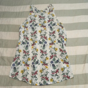 Old Navy floral tank top with button and keyhole in back size S